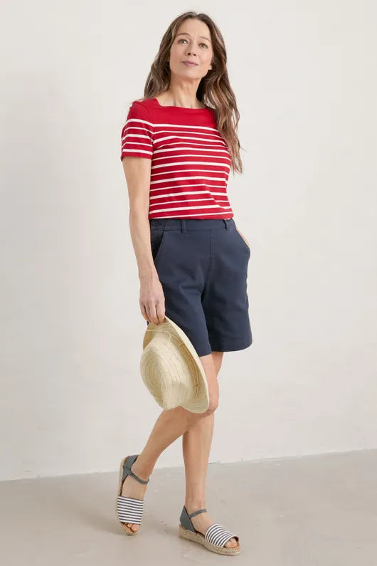 Seasalt Sailor T-Shirt in Falmouth Shore Crimson Chalk-Womens-Ohh! By Gum - Shop Sustainable