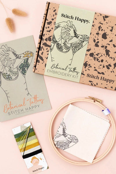 Stitch Happy Embroidery Kit - Botanical Tattoos-Gifts-Ohh! By Gum - Shop Sustainable