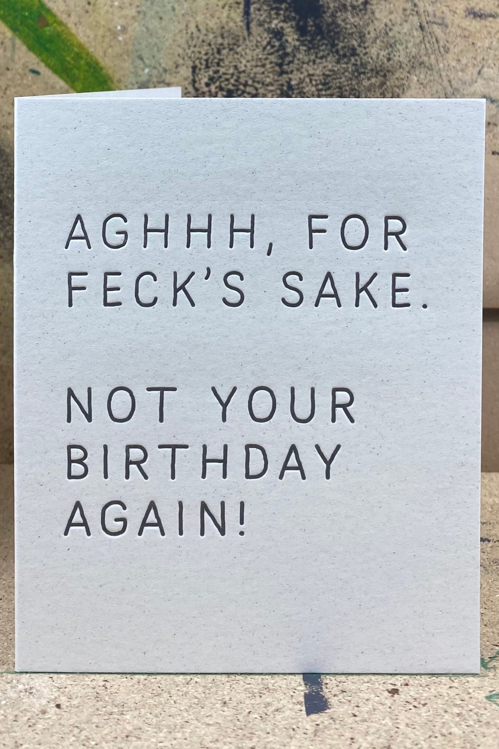 The Pear in Paper Aghh For Feck's Sake Greeting Card ( Letterpress )-Anniversary-Ohh! By Gum - Shop Sustainable