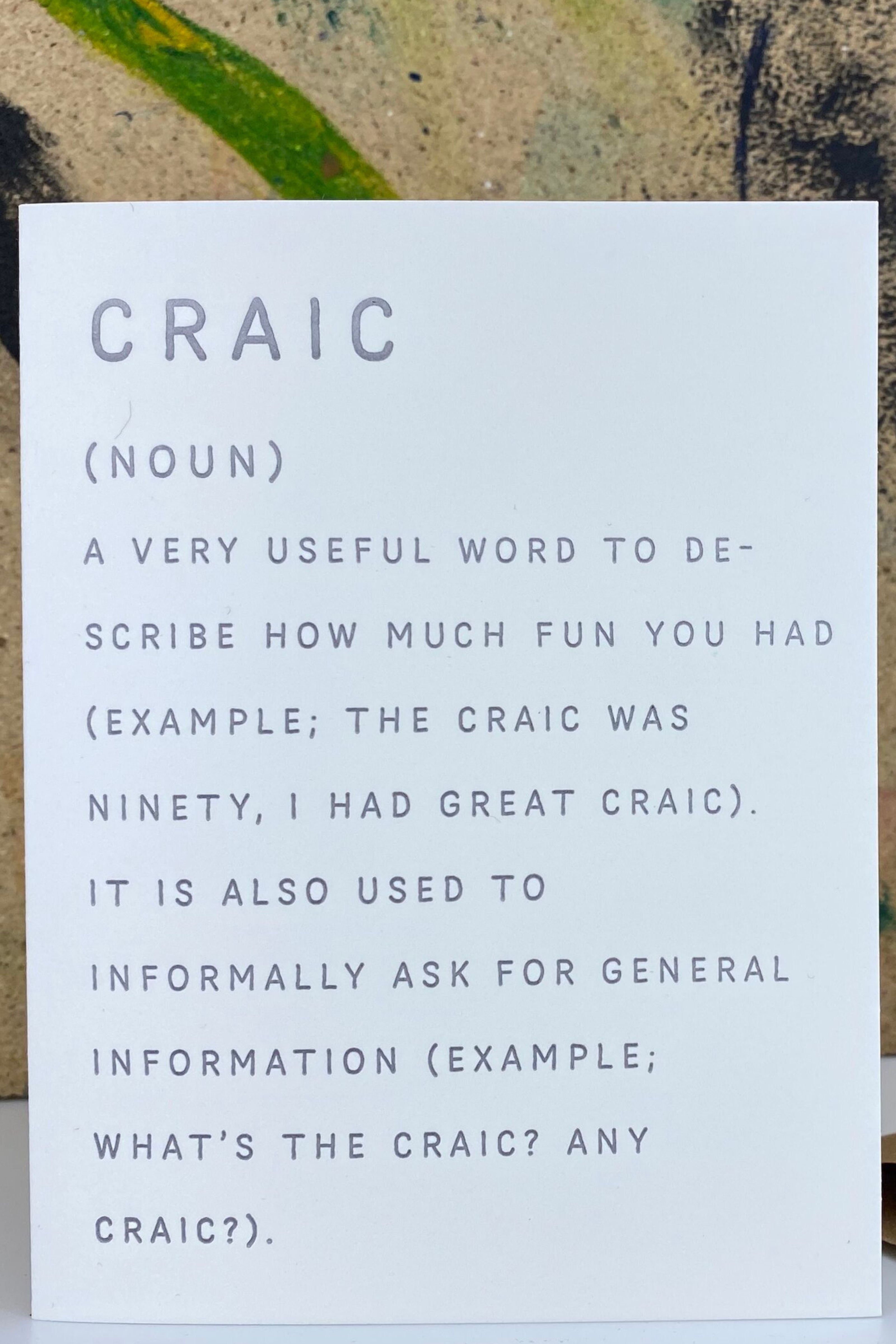 The Pear in Paper Craic Explained Greeting Card ( Letterpress)-Blank-Ohh! By Gum - Shop Sustainable