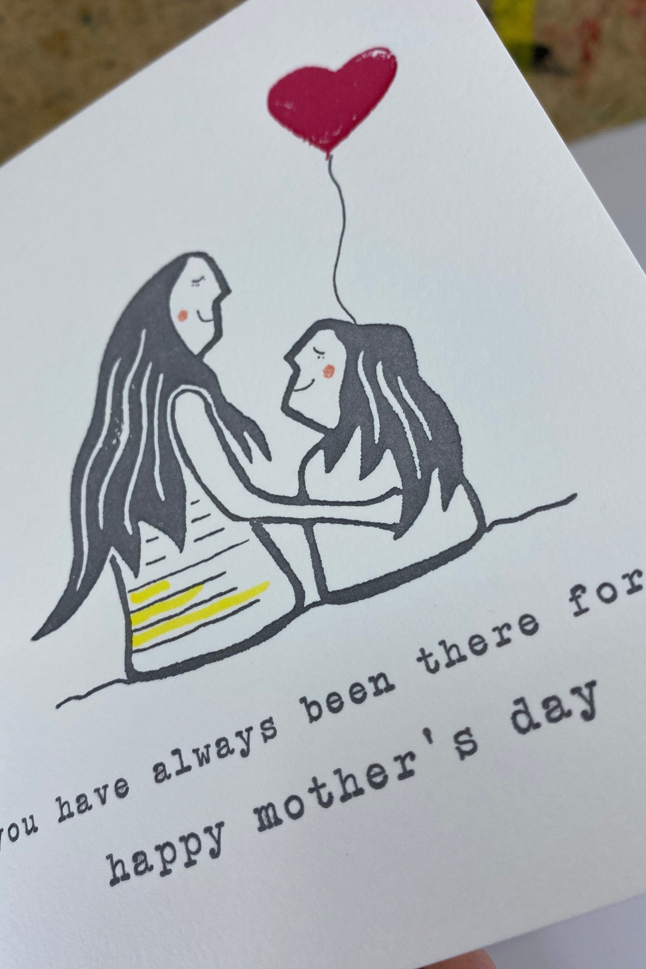 The Pear in Paper Happy Mother's Day Greeting Card ( Linoprint/letterpress)-Gifts-Ohh! By Gum - Shop Sustainable