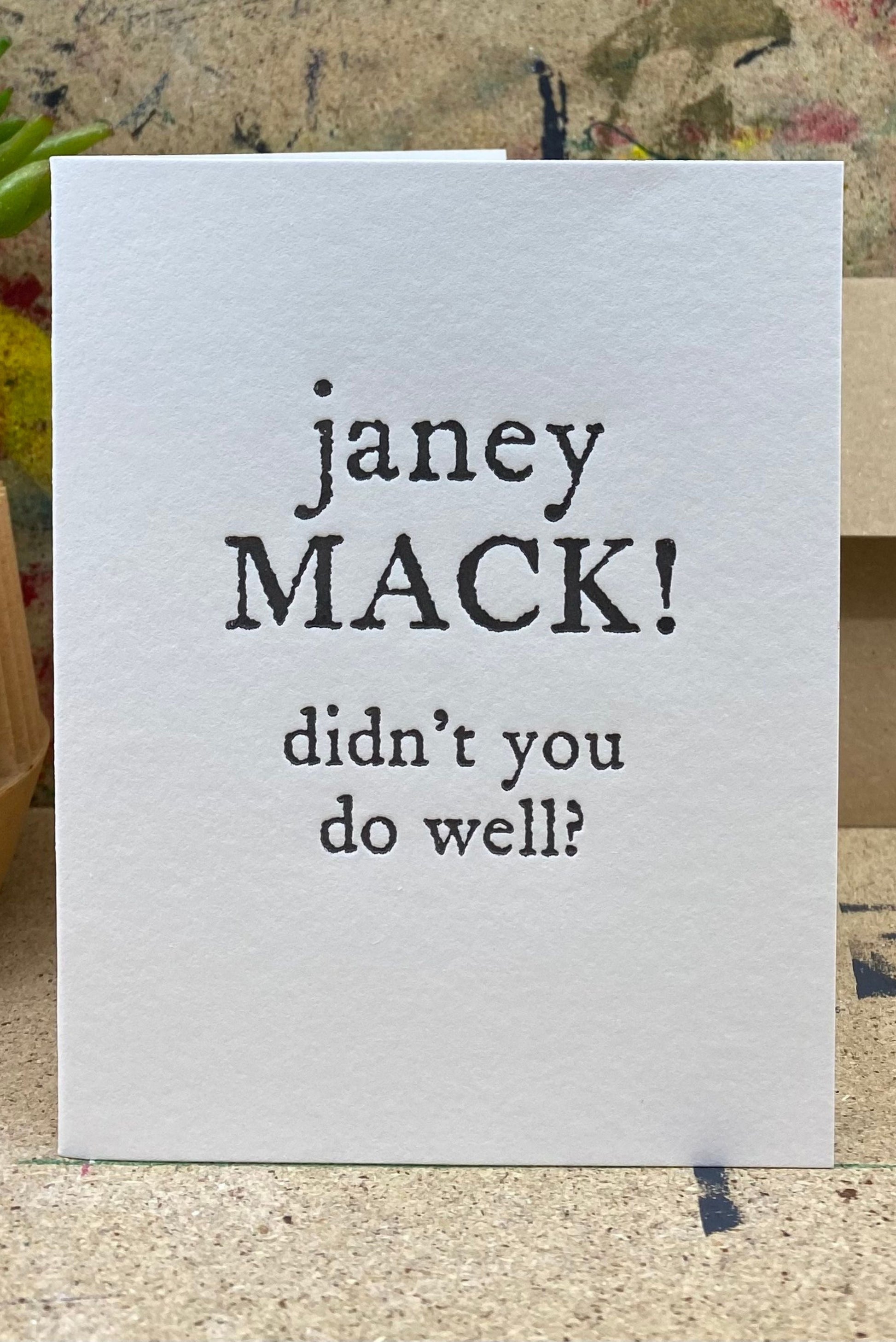 The Pear in Paper Janey Mack Greeting Card ( Letterpress )-Anniversary-Ohh! By Gum - Shop Sustainable