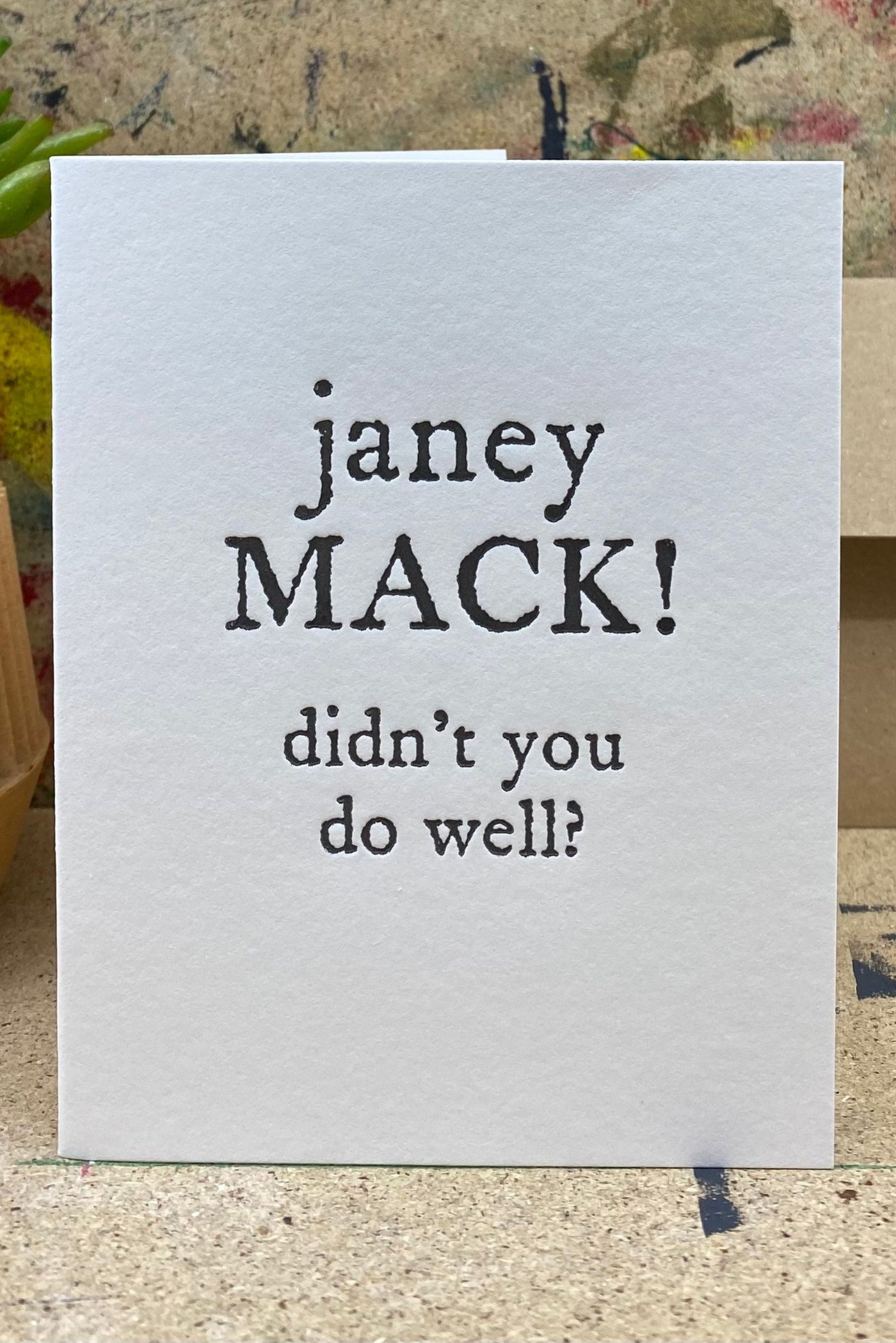 The Pear in Paper Janey Mack Greeting Card ( Letterpress )-stationery-Ohh! By Gum - Shop Sustainable