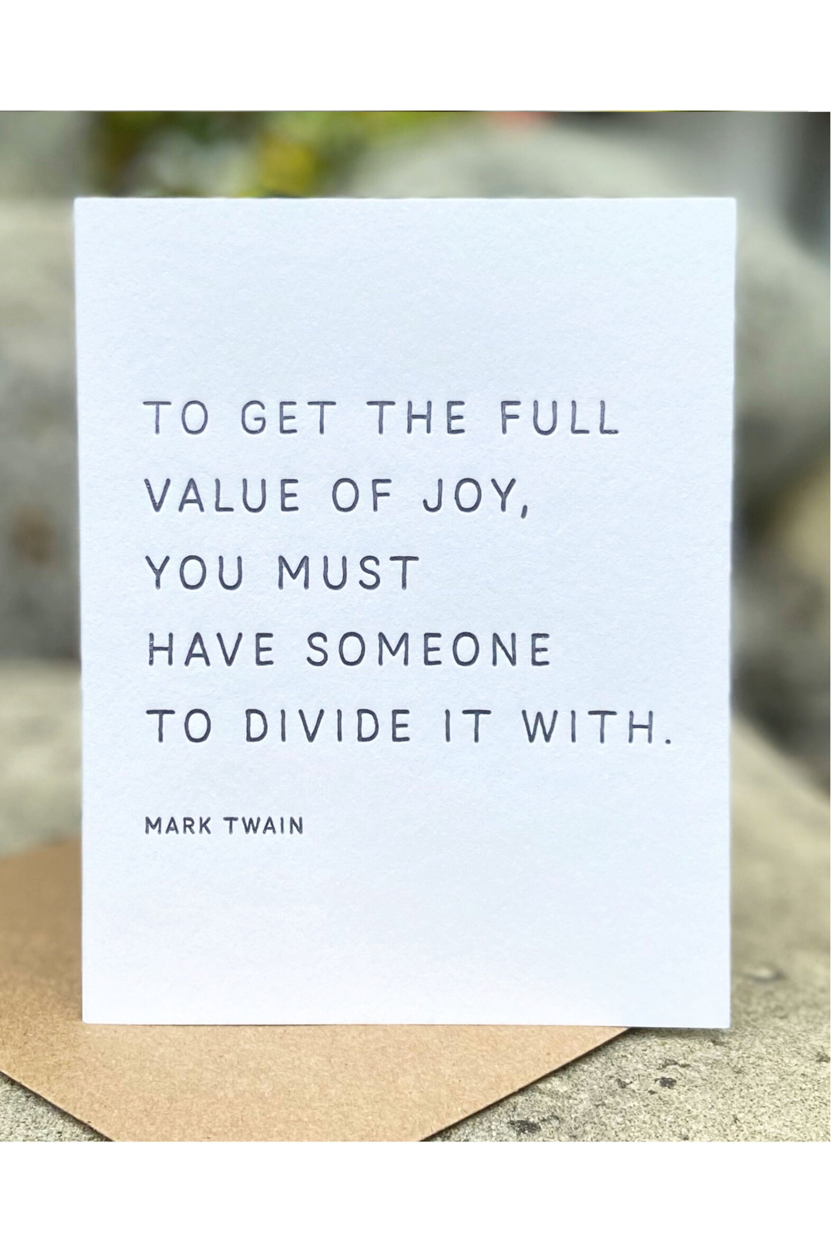 The Pear in Paper The Full Value of Joy Greeting Card ( Letterpress )-Anniversary-Ohh! By Gum - Shop Sustainable
