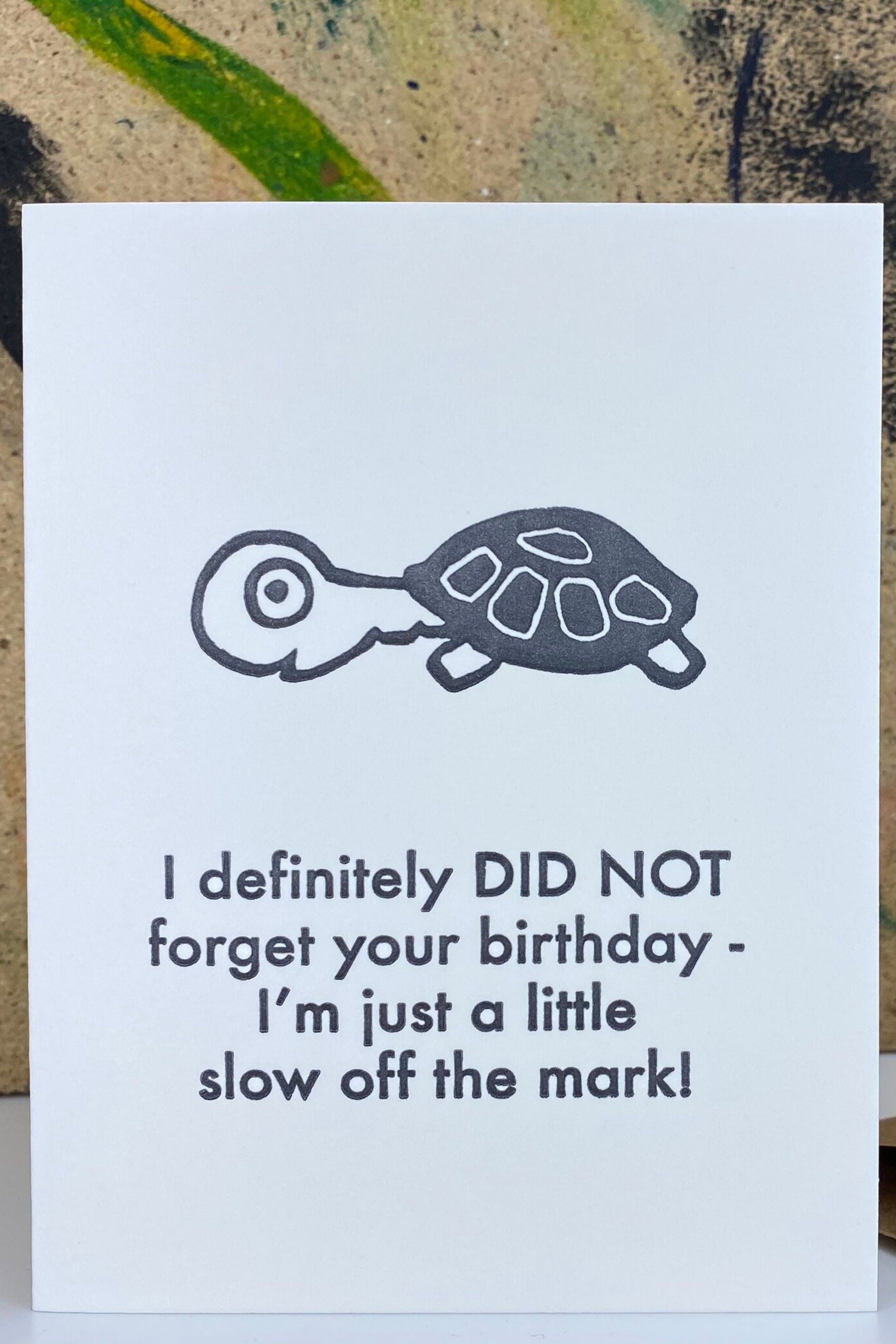 The Pear in Paper The Tortoise Greeting Card (Linoprint/Letterpress)-Anniversary-Ohh! By Gum - Shop Sustainable