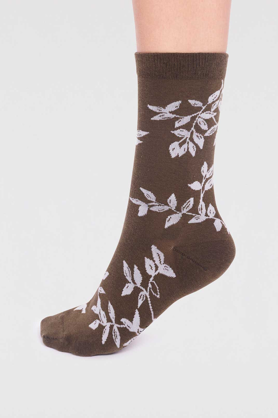 Thought Blossom GOTS Organic Cotton Floral Sock Box Black-Womens-Ohh! By Gum - Shop Sustainable