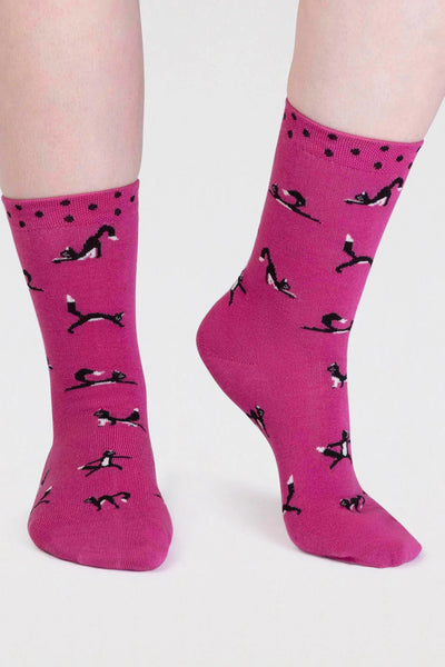 Thought Chai Bamboo Yoga Cats Socks-Womens-Ohh! By Gum - Shop Sustainable