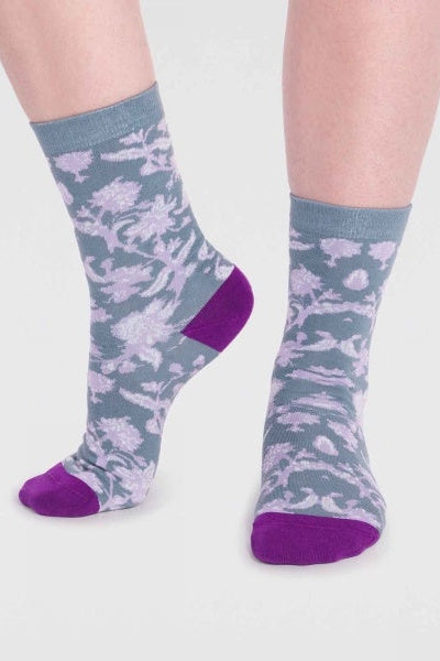 Thought Ellianna GOTS Organic Cotton Floral Socks-Womens-Ohh! By Gum - Shop Sustainable