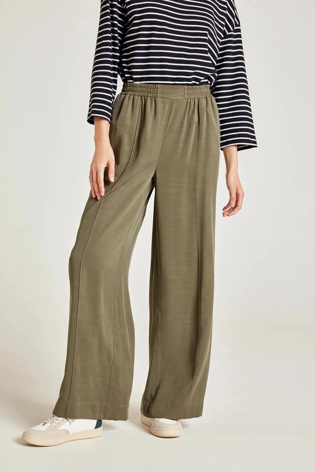 Thought Faya Tencel™ Wide Leg Trouser In Cargo Green-Womens-Ohh! By Gum - Shop Sustainable