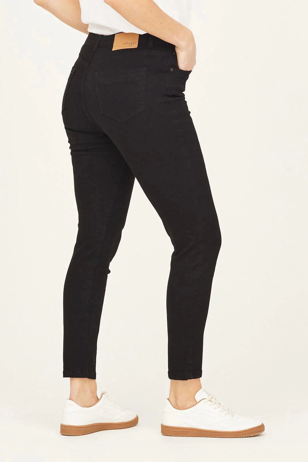 Thought GOTS Organic Cotton High-Rise Skinny Jeans in Black-Womens-Ohh! By Gum - Shop Sustainable