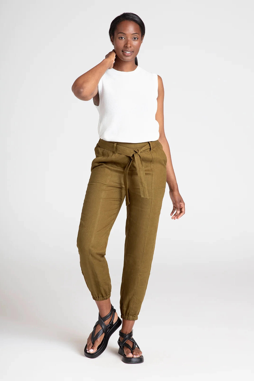 Thought Hadley Hemp Belted Cargo Trousers-Womens-Ohh! By Gum - Shop Sustainable