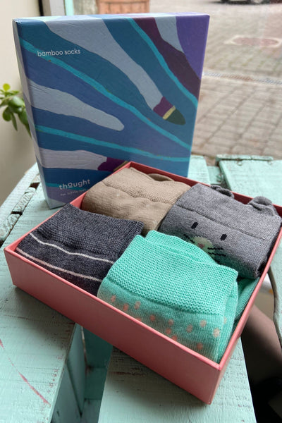 Thought Kids Spring Bunny Bamboo, Organic Cotton Socks Gift Box-Kids-Ohh! By Gum - Shop Sustainable