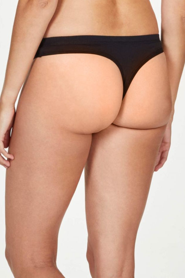 Thought Leah Gots Organic Cotton Thong Black (X): Medium