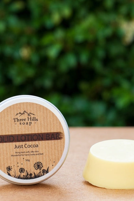 Three Hills Solid Lotion Bar - Just Cocoa-Toiletries-Ohh! By Gum - Shop Sustainable