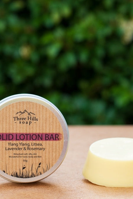 Three Hills Solid Lotion Bar - Ylang Ylang, Litsea, lavender & Rosemary-Toiletries-Ohh! By Gum - Shop Sustainable