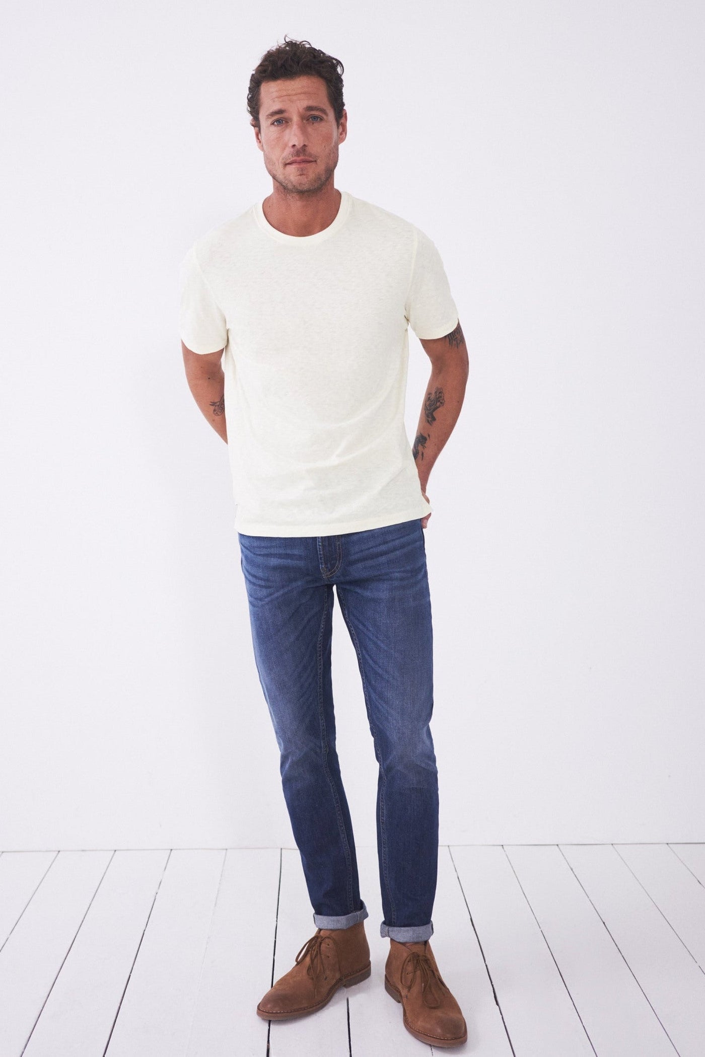 White Stuff Abersoch Short Sleeve Tee in Natural White-Mens-Ohh! By Gum - Shop Sustainable