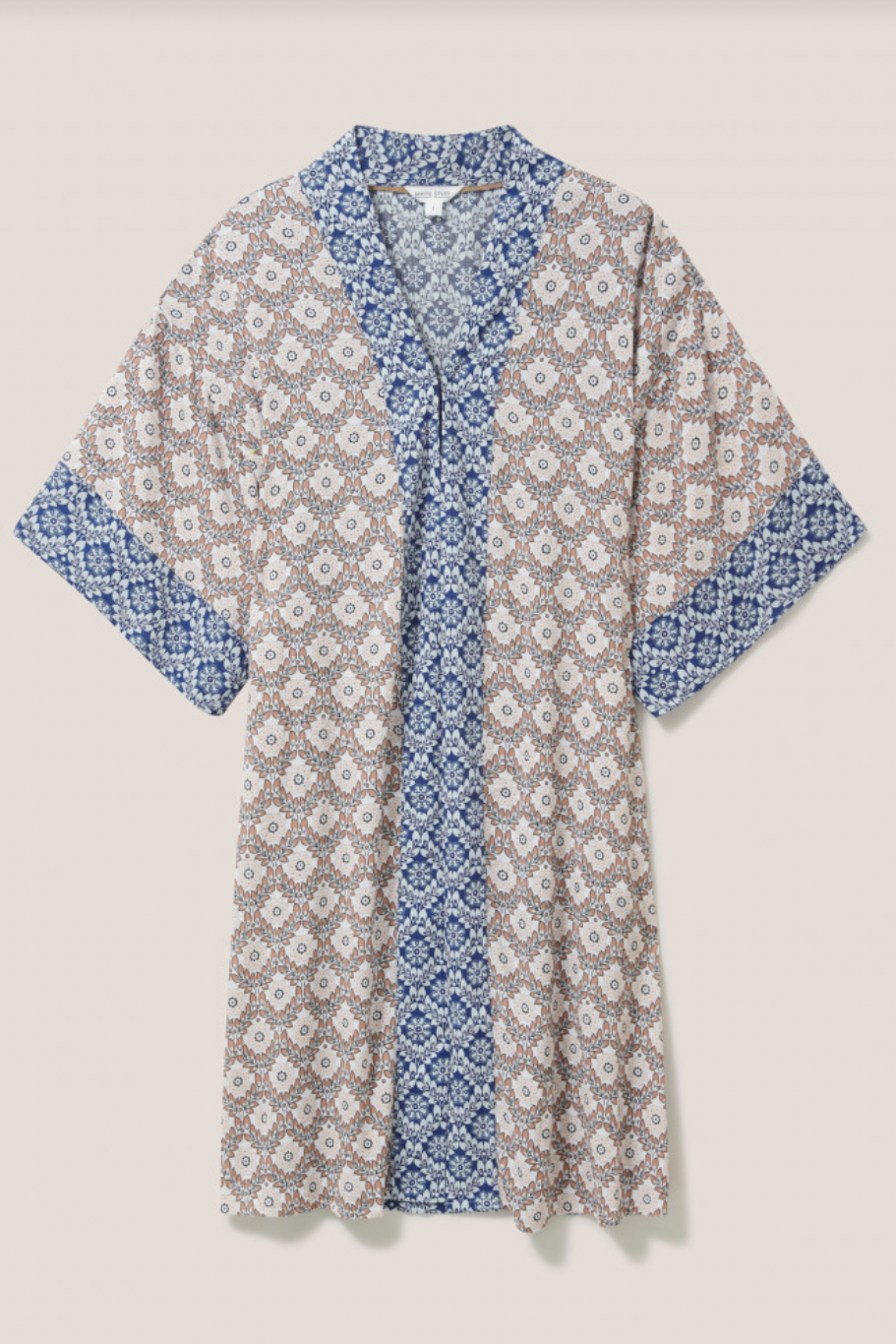 White Stuff Coastal Printed Kimono in Blue Multi-Womens-Ohh! By Gum - Shop Sustainable