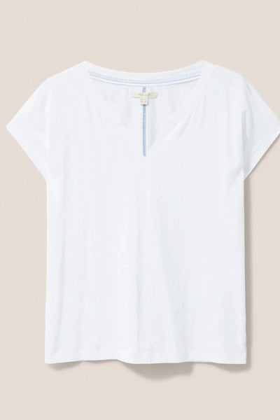 White Stuff Nelly Notch Neck Tee in Nat White-Womens-Ohh! By Gum - Shop Sustainable