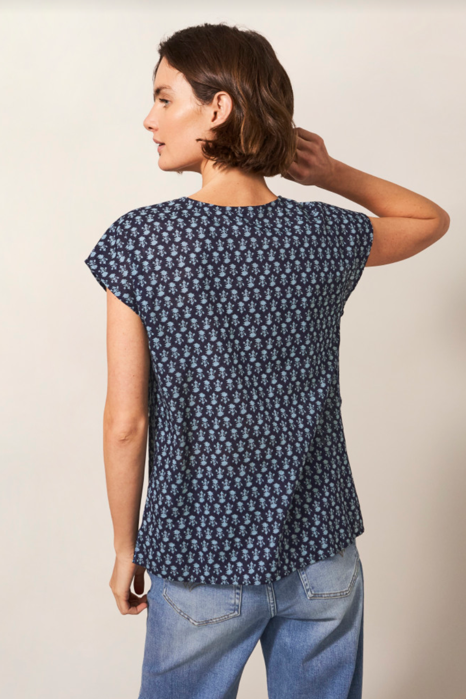 White Stuff Rae Organic Cotton Vest in Navy Multi SS23-Womens-Ohh! By Gum - Shop Sustainable