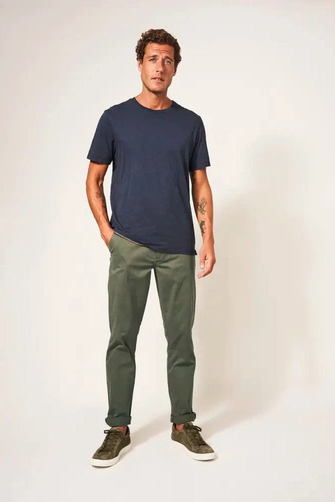 White Stuff Sutton Organic Chino Trousers in Khaki Green-Mens-Ohh! By Gum - Shop Sustainable