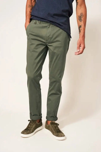 White Stuff Sutton Organic Chino Trousers in Khaki Green-Mens-Ohh! By Gum - Shop Sustainable