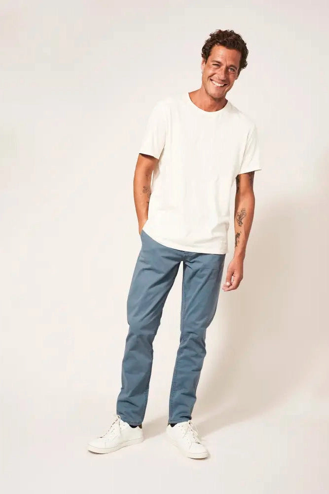 White Stuff Sutton Organic Chino Trousers in Mid Blue-Mens-Ohh! By Gum - Shop Sustainable