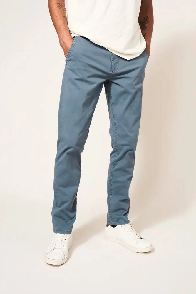 White Stuff Sutton Organic Chino Trousers in Mid Blue-Mens-Ohh! By Gum - Shop Sustainable
