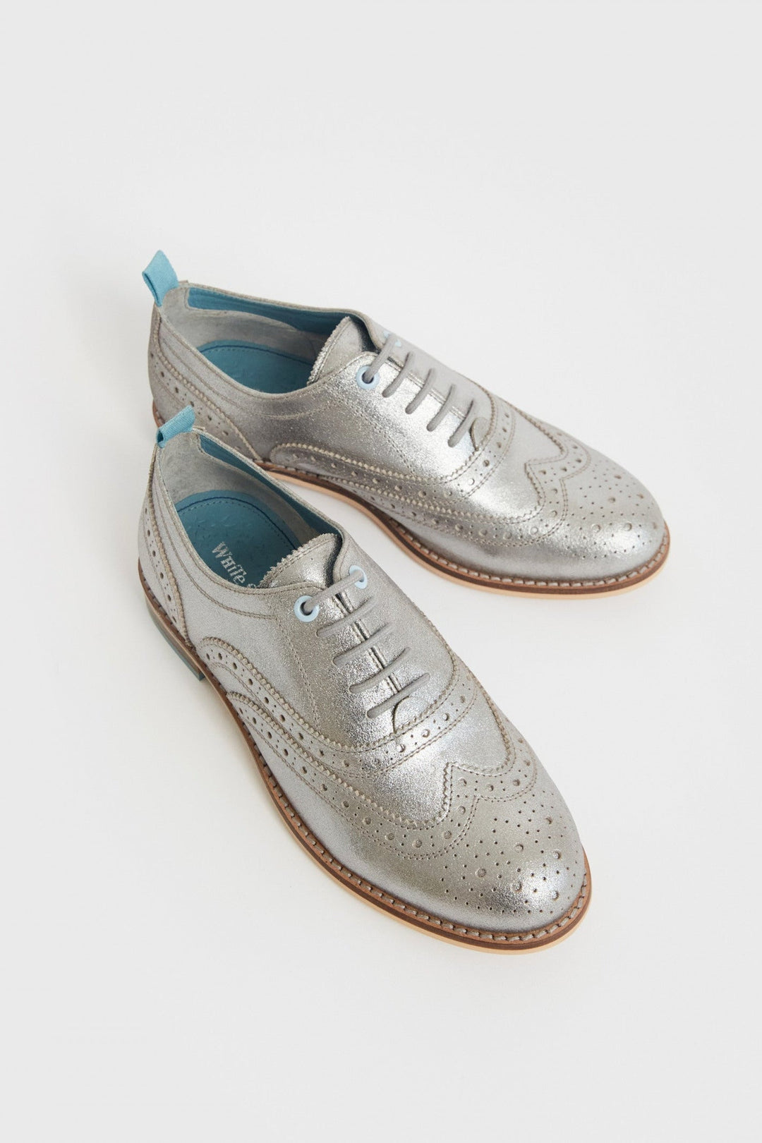 Shoes White Stuff Silver Brogues Buy Silver Flat Shoes For Women