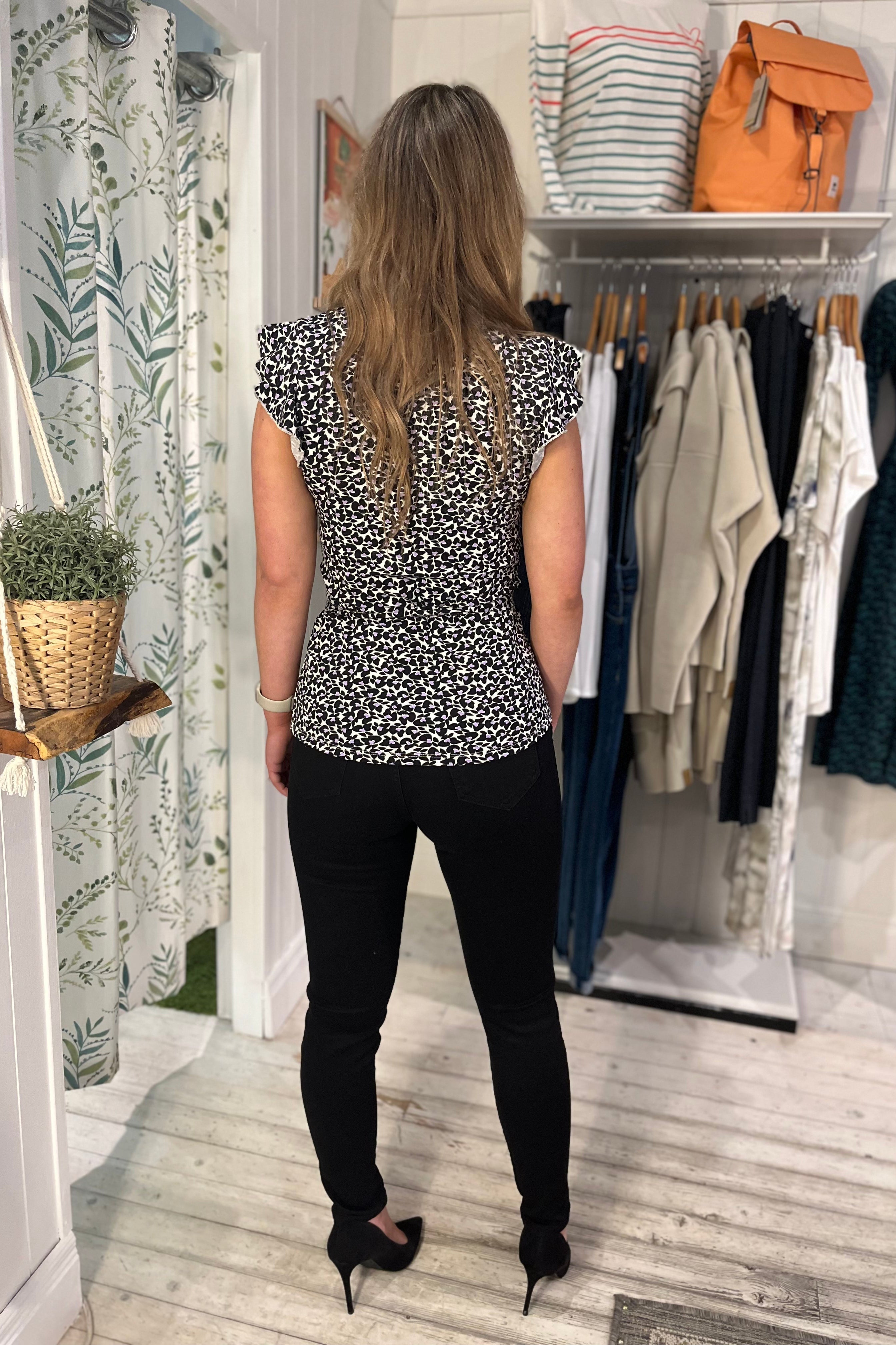 Zilch Wrap Top in Butterfly Black-Womens-Ohh! By Gum - Shop Sustainable